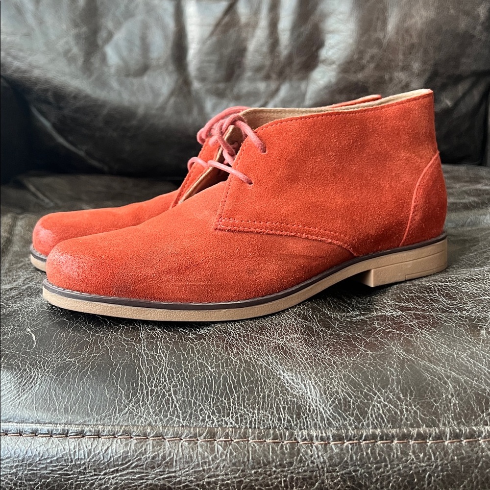 Hush Puppies Suede Chukka Boots - Rust color.